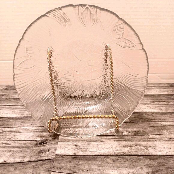 Set Of 4 Canterbury Crocus Clear Glass  Salad Bowls 6.25" Arcoroc - Picture 1 of 10